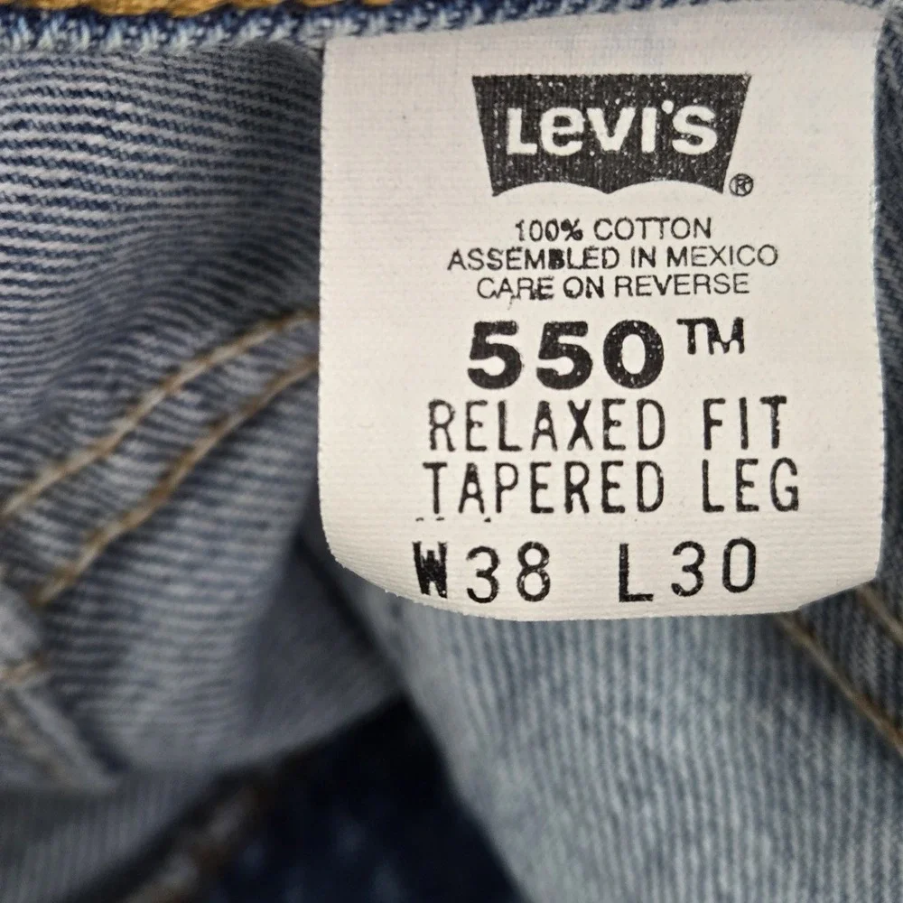 VINTAGE Levi's 550 Men Jeans 38X30 Relaxed Fit Tapered Leg Orange Tab 90s READ